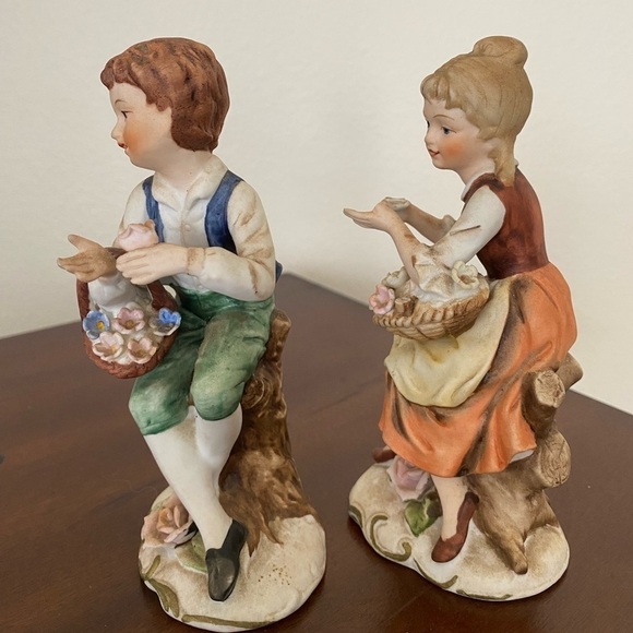 Napcoware Japan Porcelain Boy & Girl Figurines - Picture 2 of 5